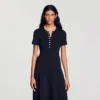 Midi-Kleid aus geripptem Strick