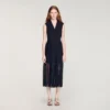 Midi-Kleid aus Plissee-Spitze