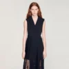 Midi-Kleid aus Plissee-Spitze