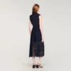 Midi-Kleid aus Plissee-Spitze