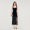 Midi-Strickkleid mit Fransen