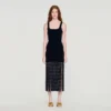Midi-Strickkleid mit Fransen