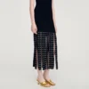 Midi-Strickkleid mit Fransen