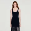 Midi-Strickkleid mit Fransen