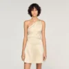 Mini-Kleid mit einem Träger und Satin-Optik