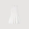Mini-Leinenkleid mit Bortenverzierung