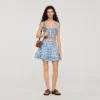 Mini-Rock aus Leinen mit Gingham-Karomuster
