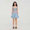 Mini-Rock aus Leinen mit Gingham-Karomuster
