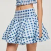 Mini-Rock aus Leinen mit Gingham-Karomuster