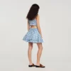 Mini-Rock aus Leinen mit Gingham-Karomuster