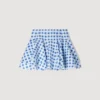 Mini-Rock aus Leinen mit Gingham-Karomuster