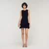 Mini-Strickkleid mit Blumenmuster