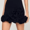 Mini-Strickkleid mit Blumenmuster