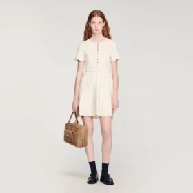 Mini-Strickkleid mit Pointelle-Muster