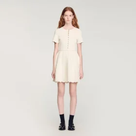 Mini-Strickkleid mit Pointelle-Muster