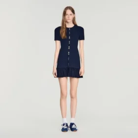 Mini-Strickkleid mit Rüschen