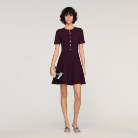 Minikleid aus Strick mit Blumenmuster
