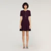 Minikleid aus Strick mit Blumenmuster
