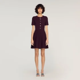 Minikleid aus Strick mit Blumenmuster