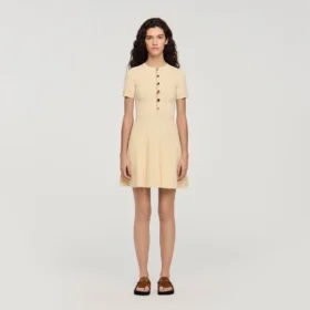 Minikleid aus Strick mit Blumenmuster
