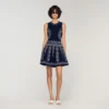 Minikleid aus Strick mit Schal-Print