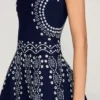 Minikleid aus Strick mit Schal-Print