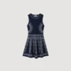 Minikleid aus Strick mit Schal-Print