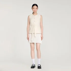 Minikleid aus zwei Materialien