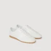 Niedrige Sneaker aus Leder und Wildleder