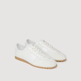 Niedrige Sneaker aus Leder und Wildleder