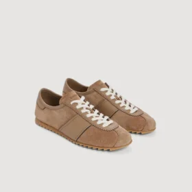 Niedrige Sneaker aus Leder und Wildleder