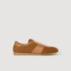 Niedriger Sneaker aus Leder und Wildleder
