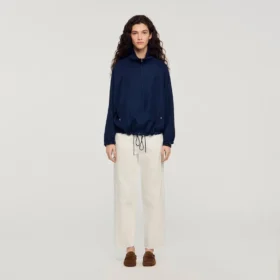 Oversize-Jacke mit besticktem Kragen