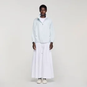 Oversize-Jacke mit besticktem Kragen