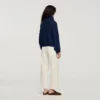 Oversize-Jacke mit besticktem Kragen