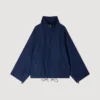 Oversize-Jacke mit besticktem Kragen