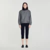 Oversize-Jacke mit Lederkragen