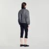 Oversize-Jacke mit Lederkragen