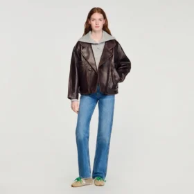 Oversize-Lederjacke