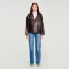 Oversize-Lederjacke