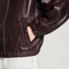 Oversize-Lederjacke mit Reissverschluss