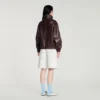 Oversize-Lederjacke mit Reissverschluss