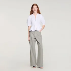 Peplum-Hemd mit Reissverschluss