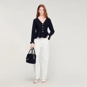 Peplum-Strickjacke