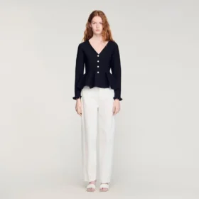 Peplum-Strickjacke