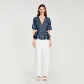 Peplum-Top mit Pailletten