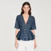 Peplum-Top mit Pailletten