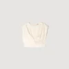 Plissiertes Crop-Top aus Satin