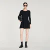 Plissiertes Strick-Minikleid