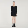Plissiertes Strick-Minikleid
